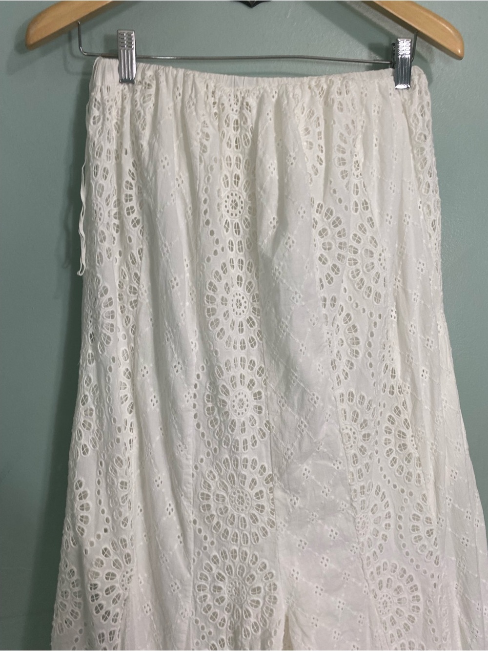 Free People Midnight Cruiser One Piece Lace Eyelet White Jumpsuit Medium - Picture 3 of 7